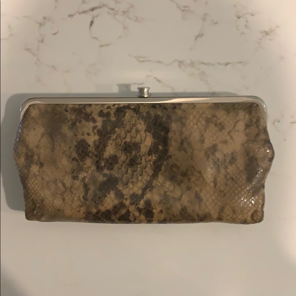 Hobo snake print clutch wallet